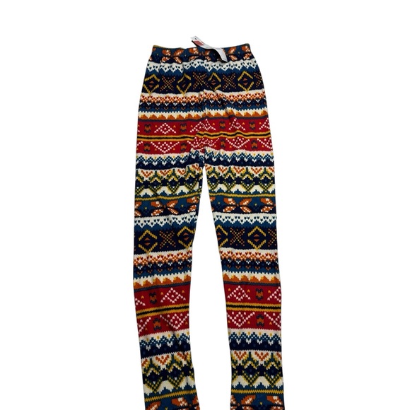 Agnes & Dora Kids Leggings Trio - Navy Blue, Brown, Multicolor Fair Isle L/XL - Picture 7 of 8